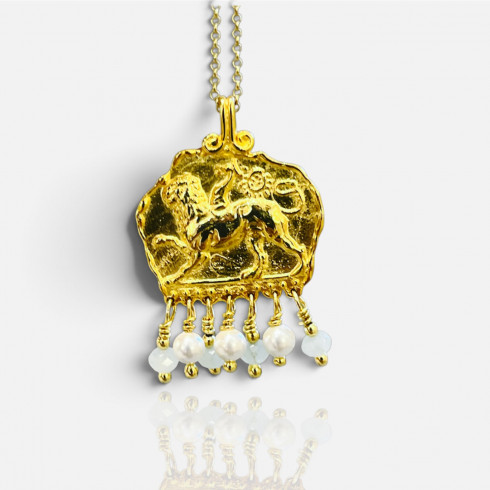 The Lion & The Sun Pendant - Sterling Silver 925